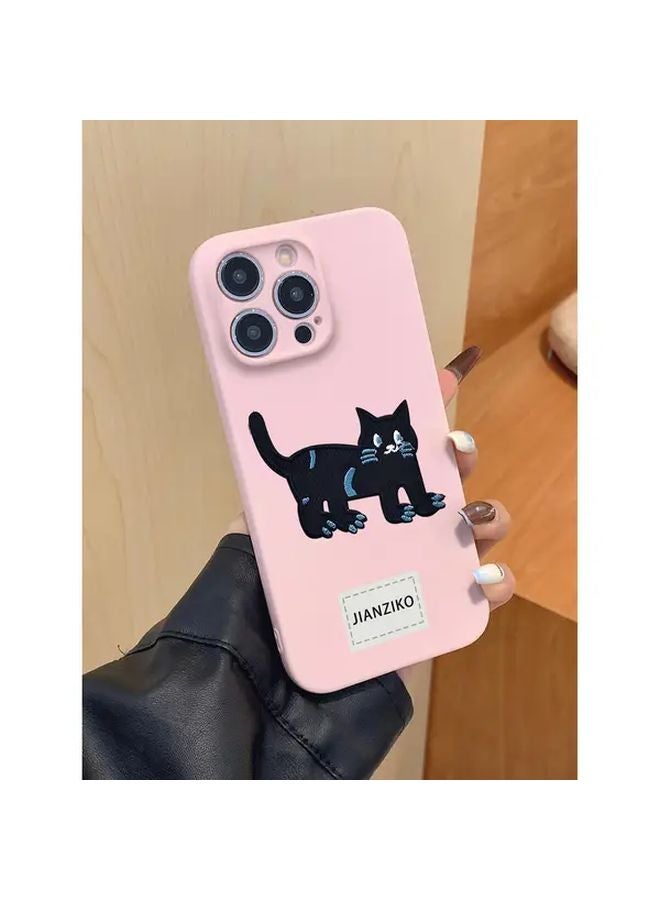 Pink Red Cat Letter iPhone 15 Plus Case Protective Cover - Image 2